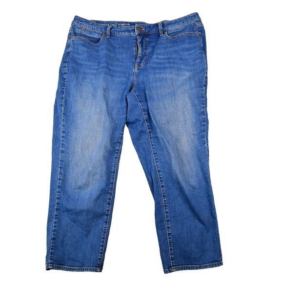 Talbots Flawless Jeans Womens 16W (37x24) Straight Crop Curvy Blue Denim - Picture 1 of 9